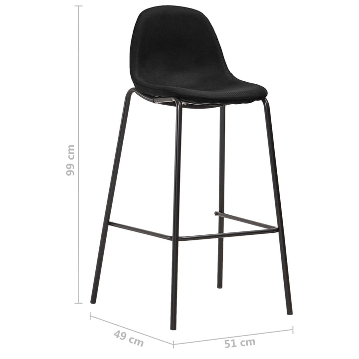 barsæt 3 dele stof sort