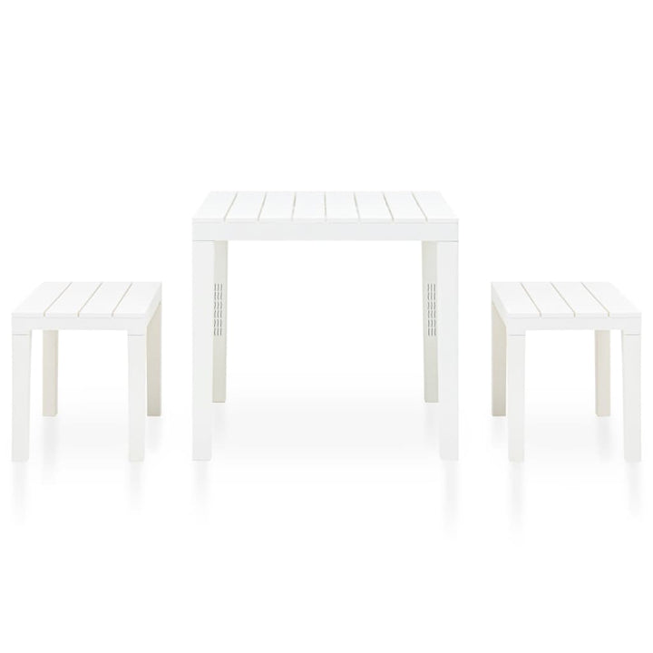 havebord med 2 bænke plastik hvid