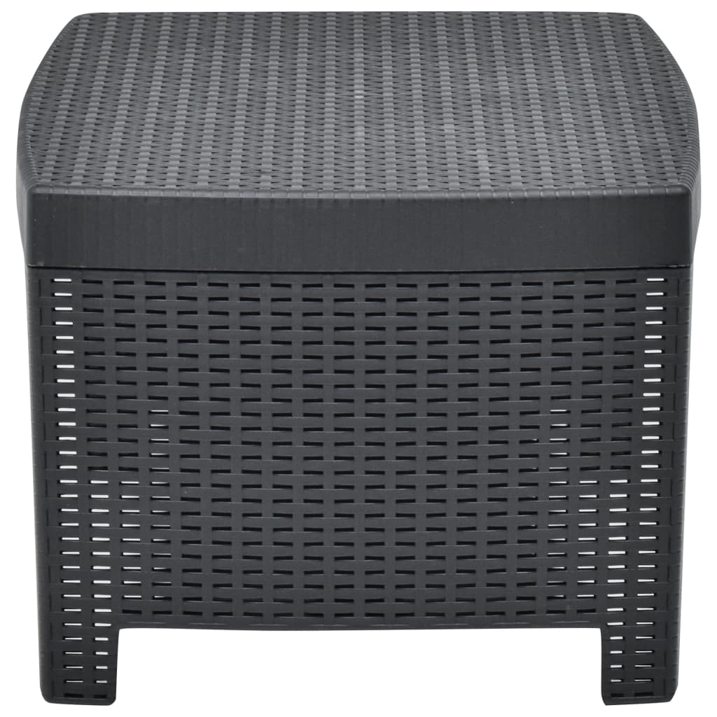 haveloungesæt 3 dele plastik antracitgrå