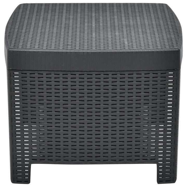 haveloungesæt 3 dele plastik antracitgrå