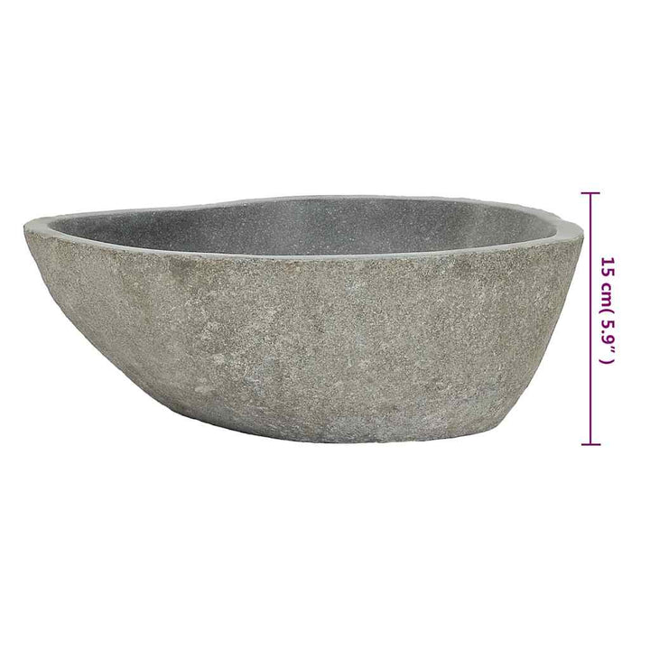 håndvask (37-46) x (29-36) cm oval flodsten