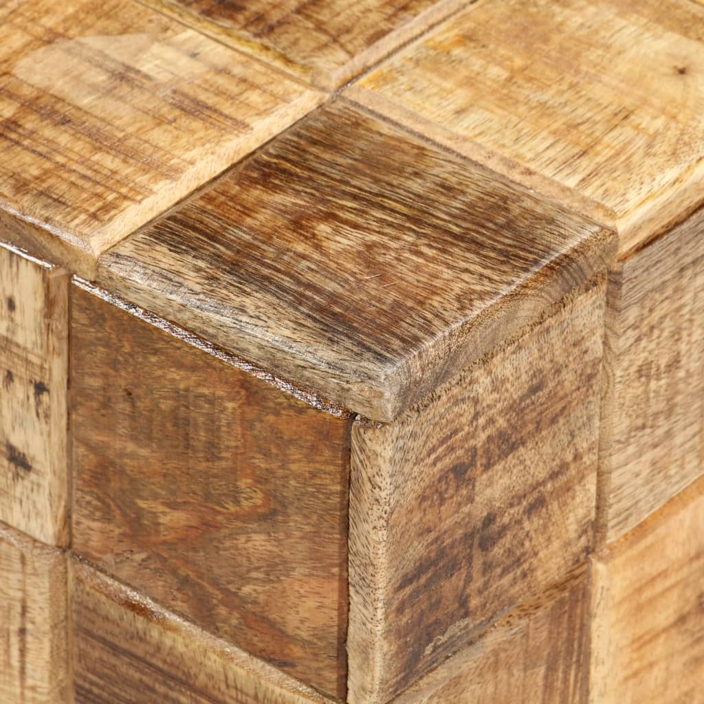 sofaborde 2 stk. med blokdesign ru mangotræ