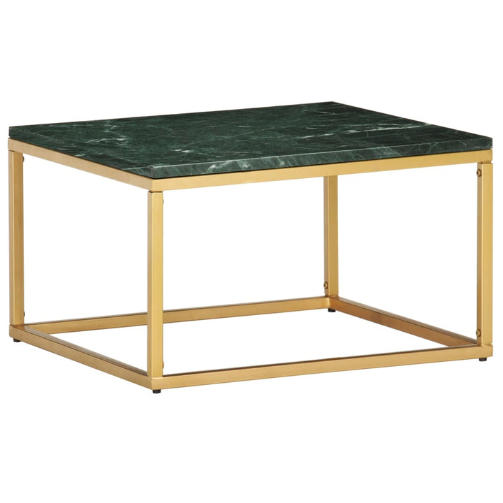 sofabord 60x60x35 cm ægte sten med marmortekstur grøn