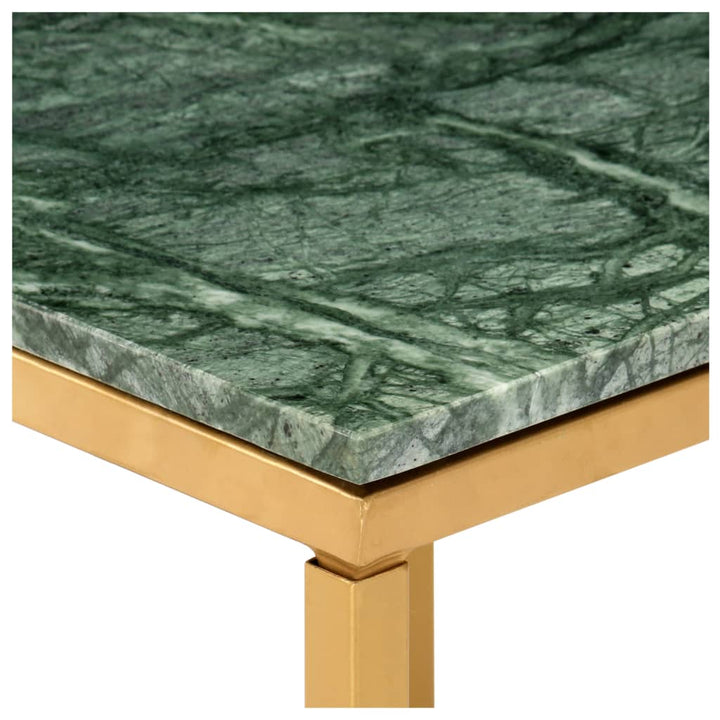 sofabord 60x60x35 cm ægte sten med marmortekstur grøn