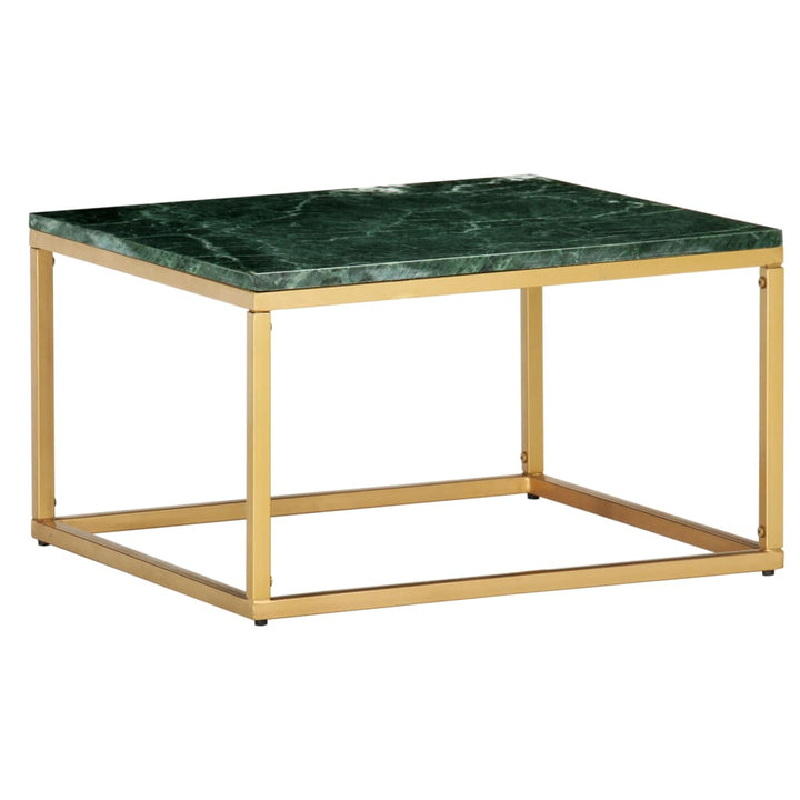 sofabord 60x60x35 cm ægte sten med marmortekstur grøn