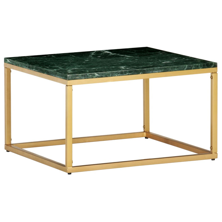 sofabord 60x60x35 cm ægte sten med marmortekstur grøn