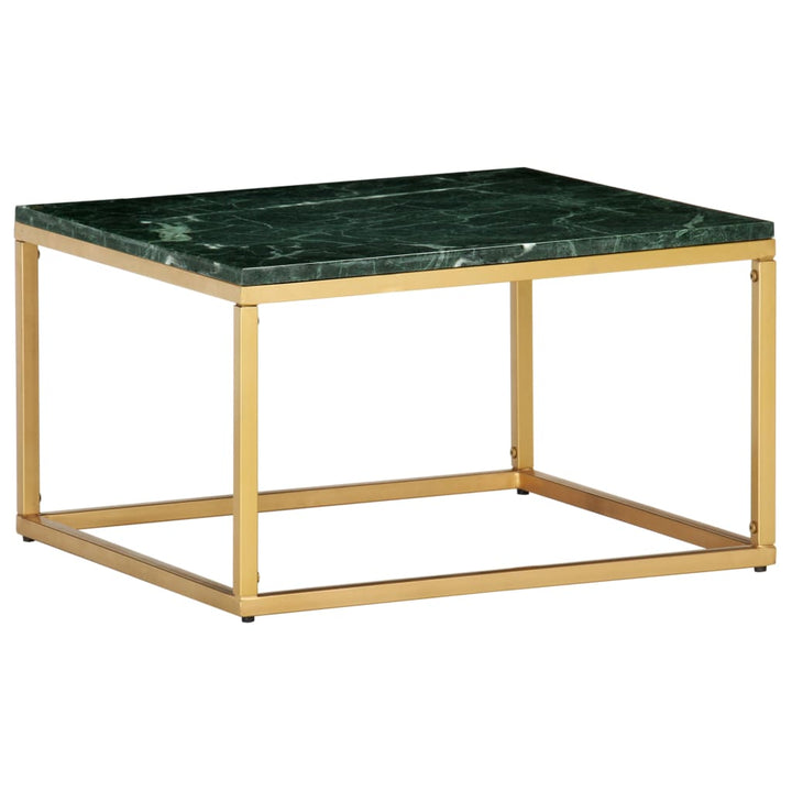 sofabord 60x60x35 cm ægte sten med marmortekstur grøn