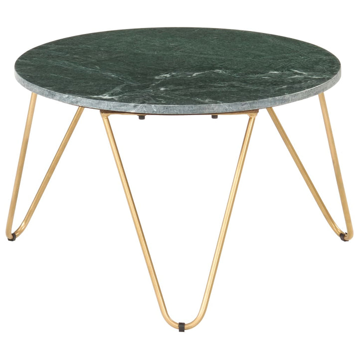 sofabord ægte sten med marmortekstur 65x65x42 cm grøn