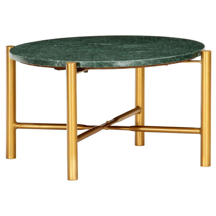 sofabord 60x60x35 cm ægte sten med marmortekstur grøn
