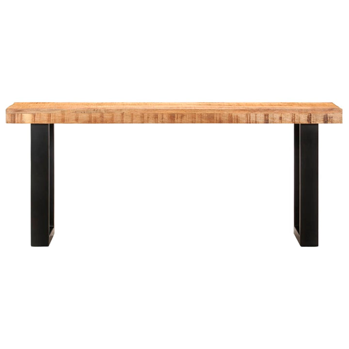bænk 110 cm massivt ru mangotræ og stål