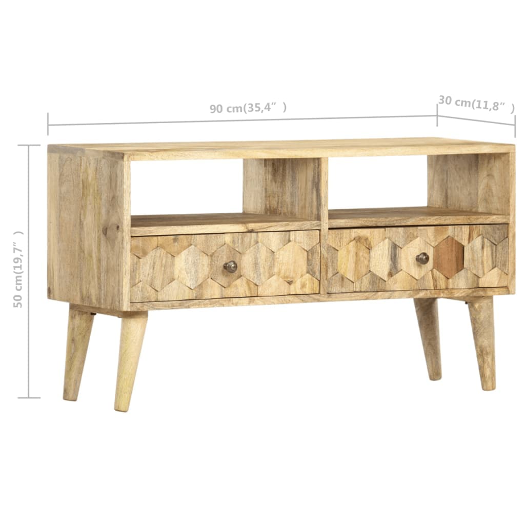 tv-skab 90x30x50 cm massivt mangotræ