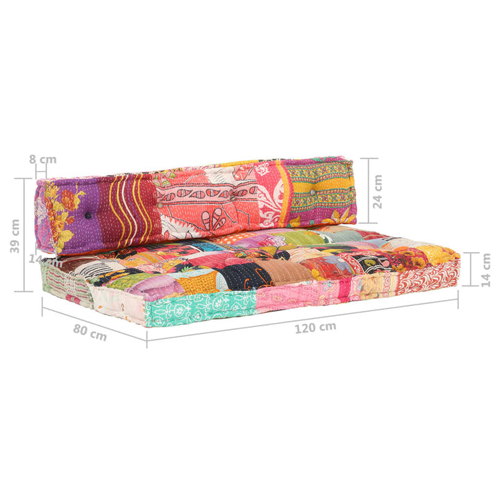 hynde til pallesofa stof patchwork flerfarvet