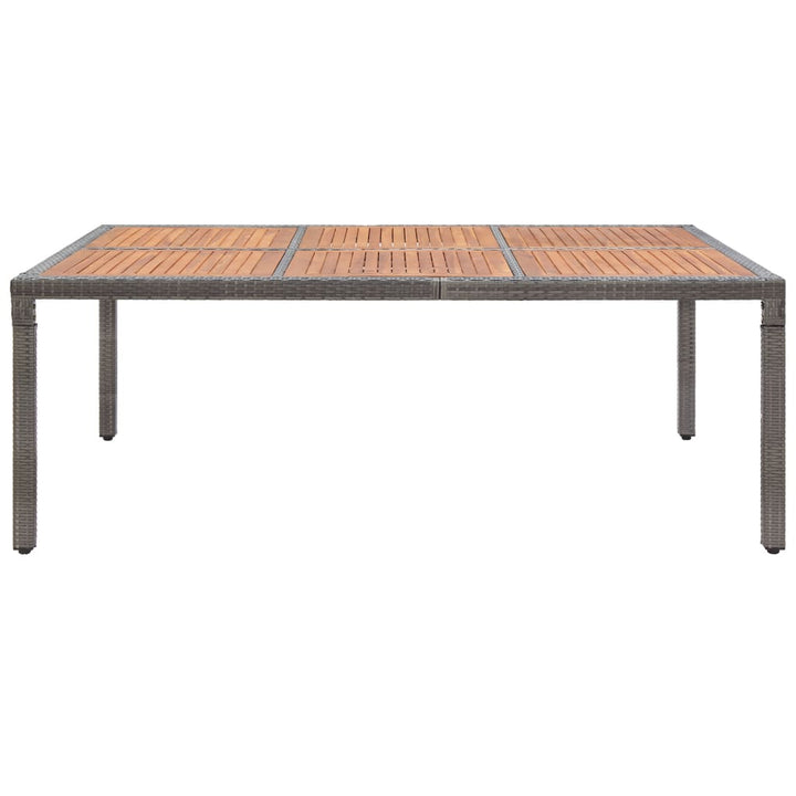 havebord 200x150x74 cm polyrattan og akacietræ grå
