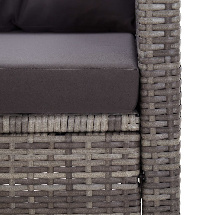 topersoners havesofa med hynder 124 cm polyrattan grå
