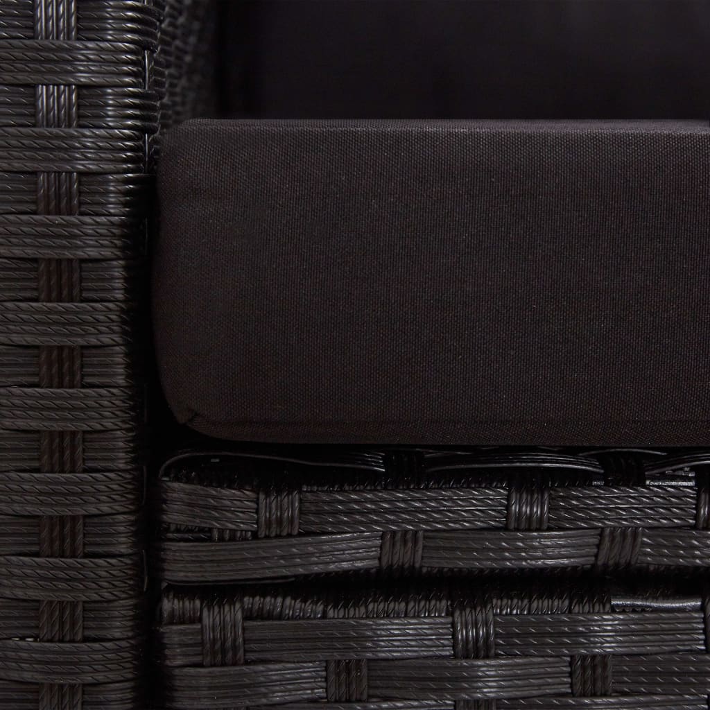 topersoners havesofa med hynder 124 cm polyrattan sort
