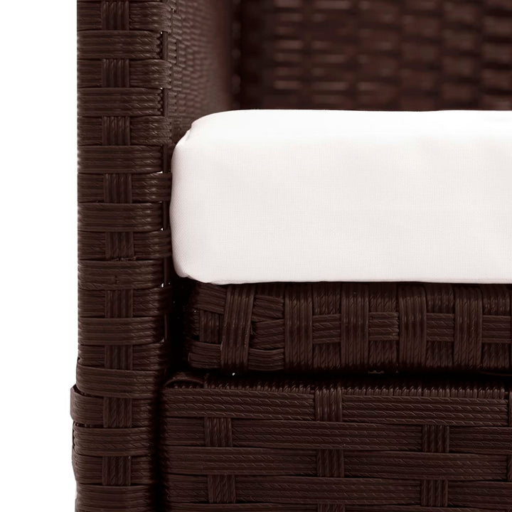 havesofa med baldakin polyrattan brun