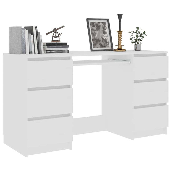 skrivebord 140x50x77 cm konstrueret træ hvid