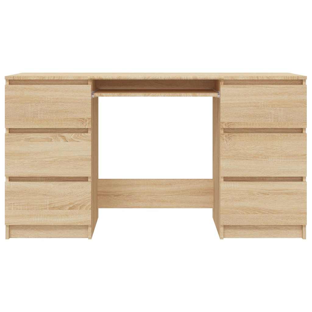 skrivebord 140x50x77 cm konstrueret træ sonoma-eg