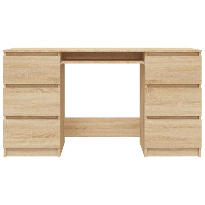 skrivebord 140x50x77 cm konstrueret træ sonoma-eg