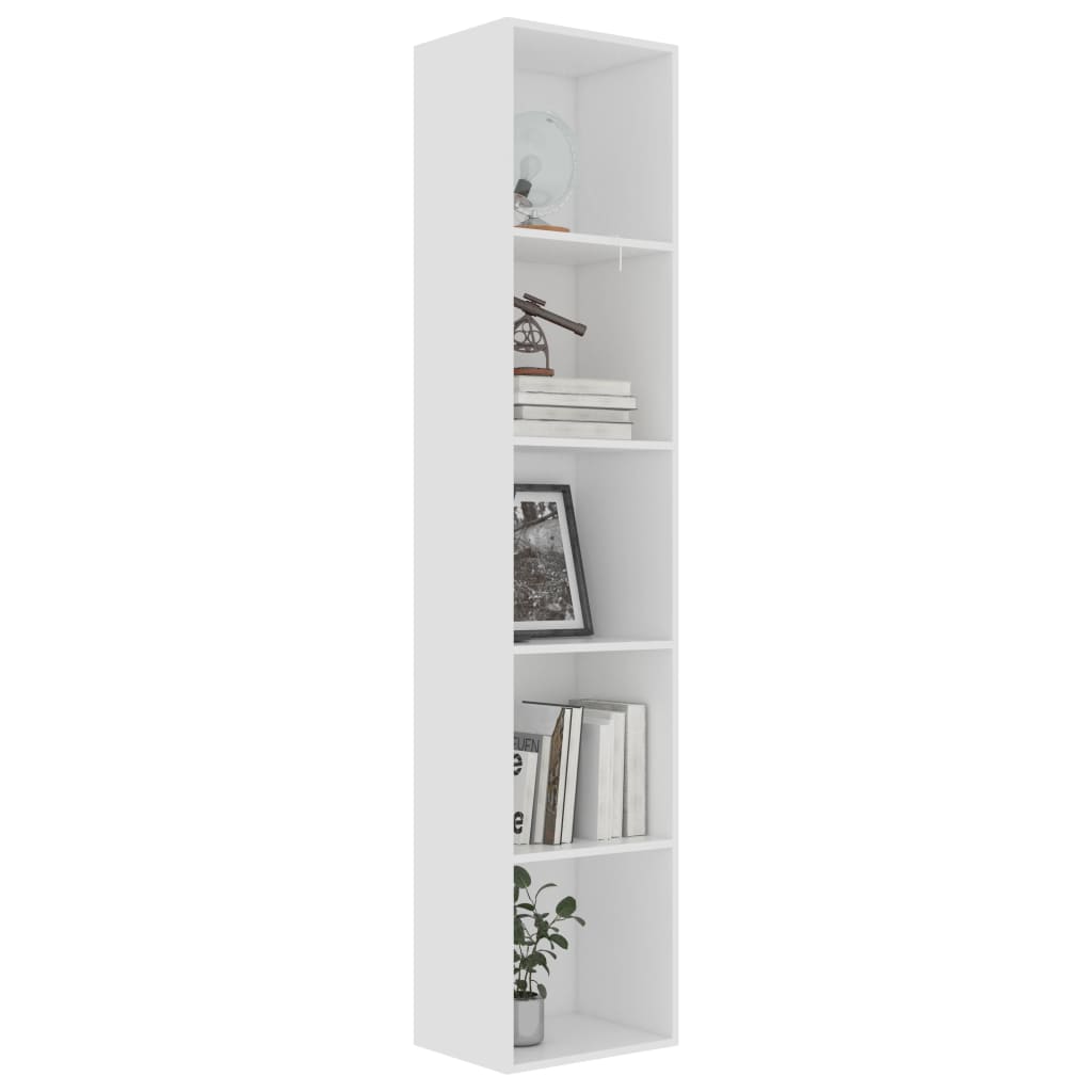 bogreol 40x30x189 cm konstrueret træ hvid
