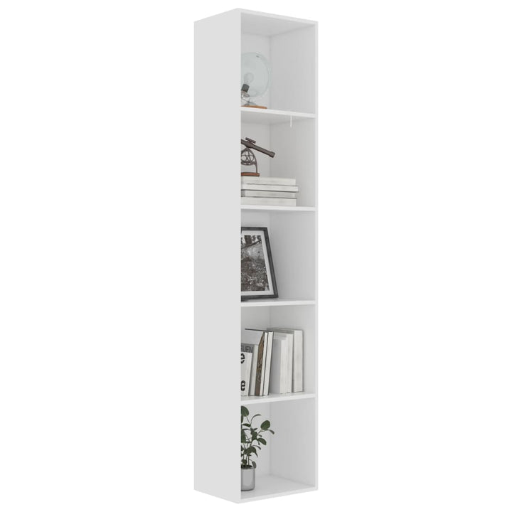 bogreol 40x30x189 cm konstrueret træ hvid