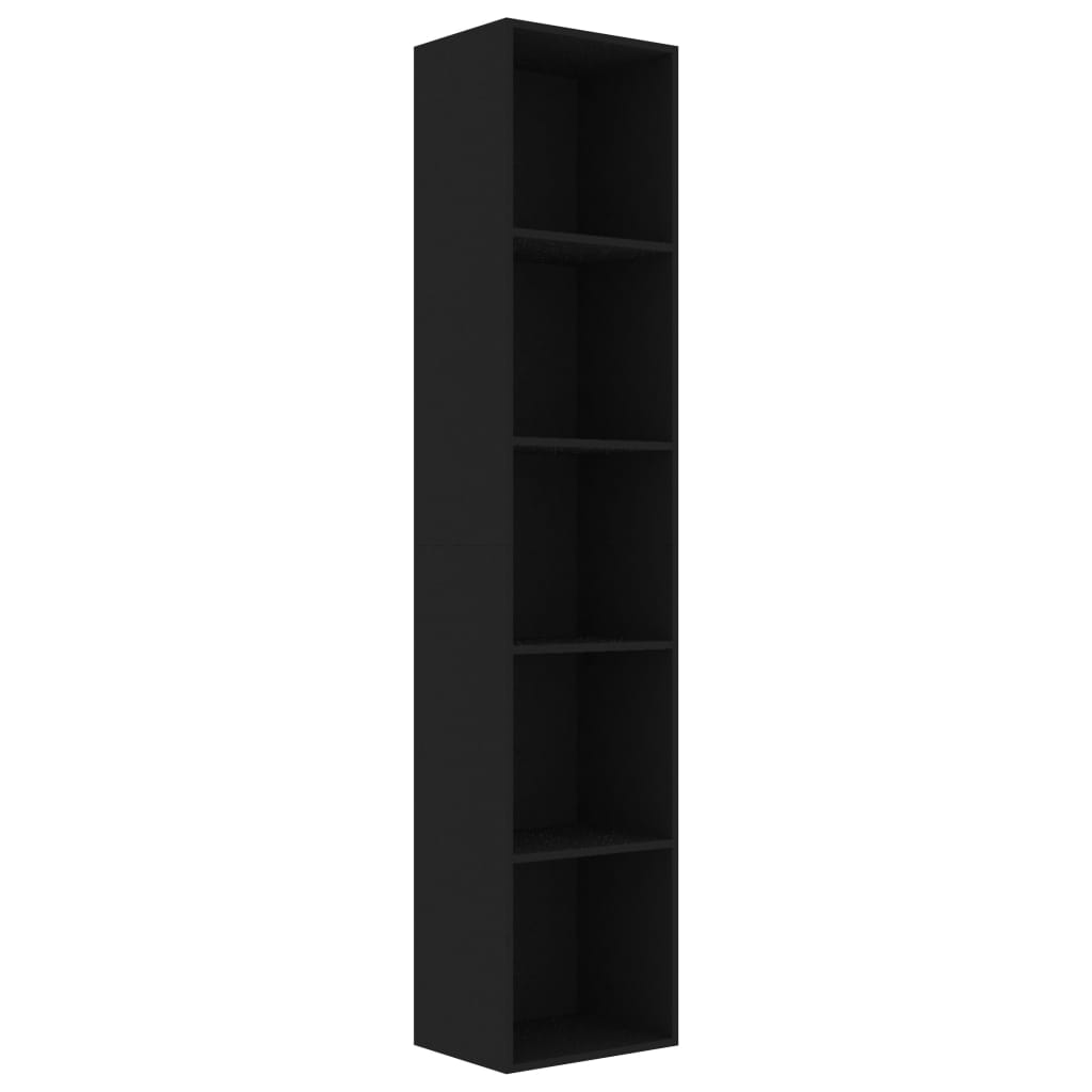 bogreol 40x30x189 cm konstrueret træ sort