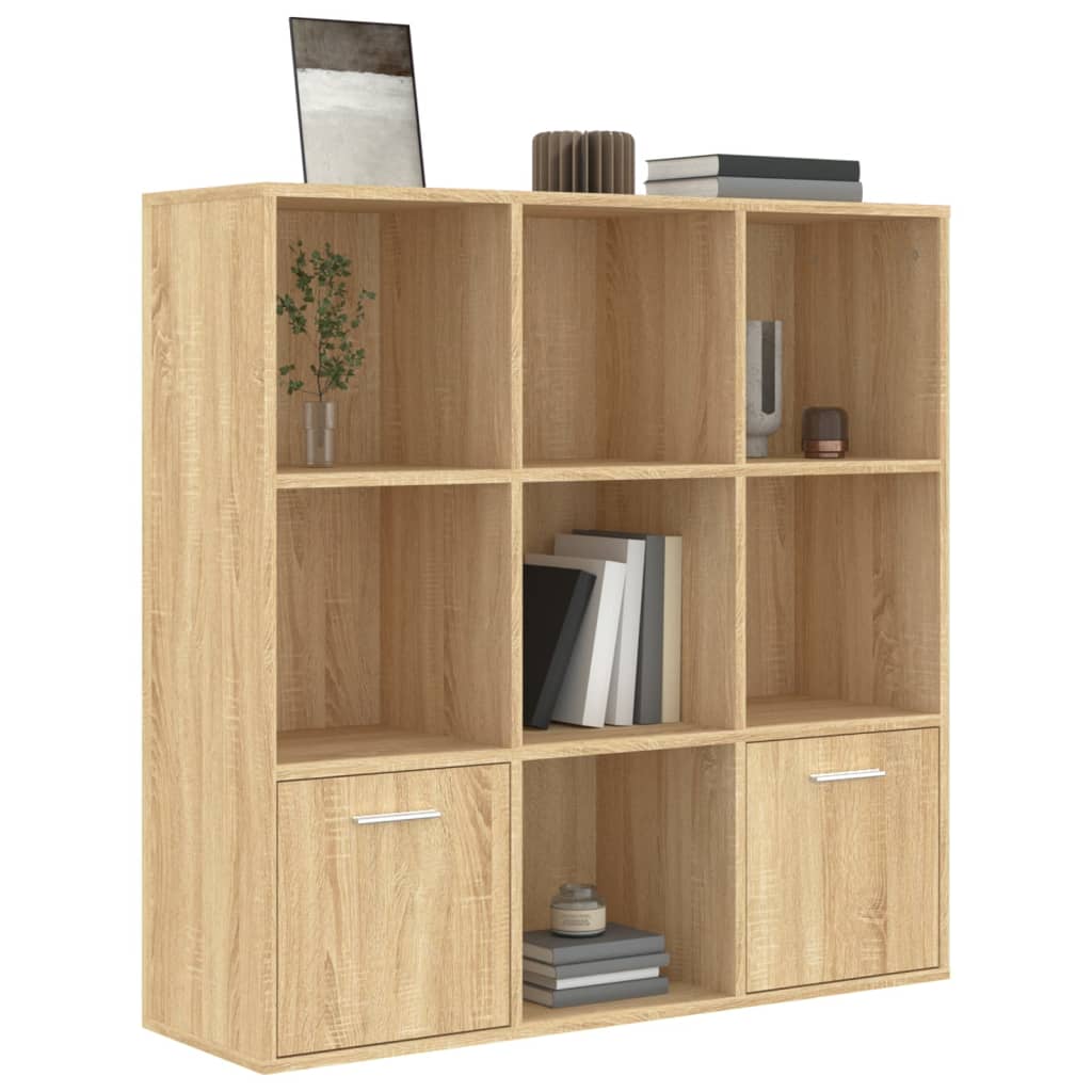 bogreol 98x30x98 cm konstrueret træ sonoma-eg