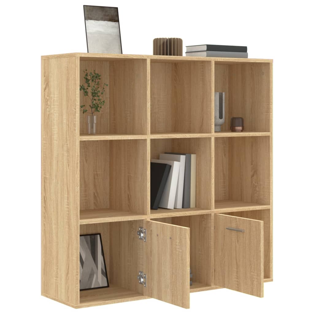 bogreol 98x30x98 cm konstrueret træ sonoma-eg
