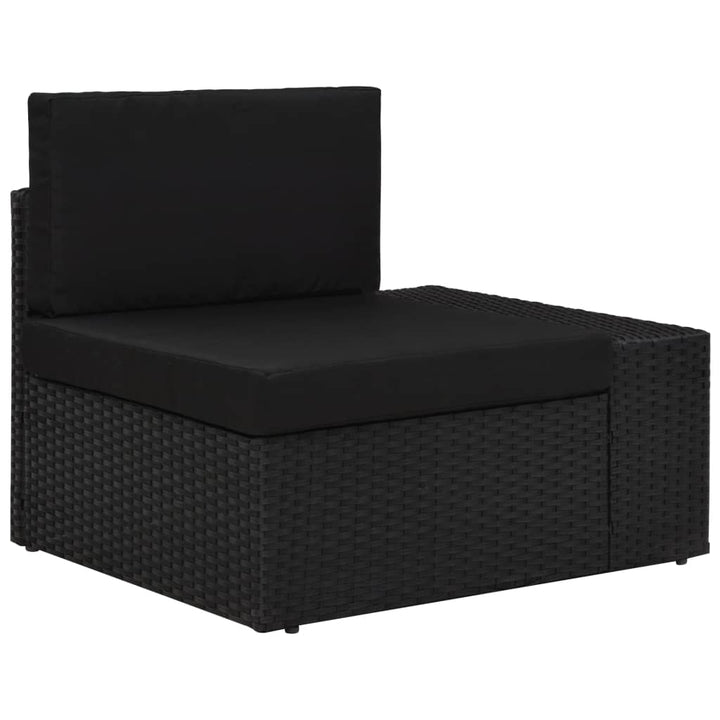 hjørnedel til sofa med venstre armlæn polyrattan sort