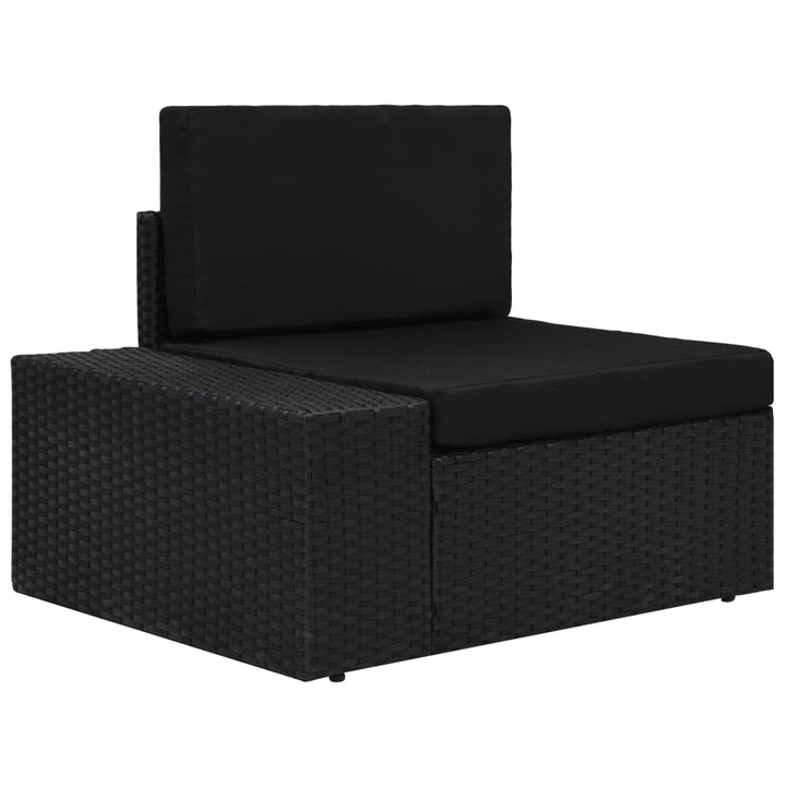 hjørnedel til sofa med højre armlæn polyrattan sort