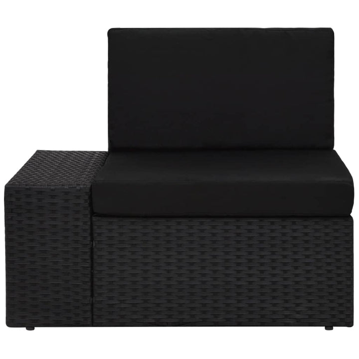 hjørnedel til sofa med højre armlæn polyrattan sort