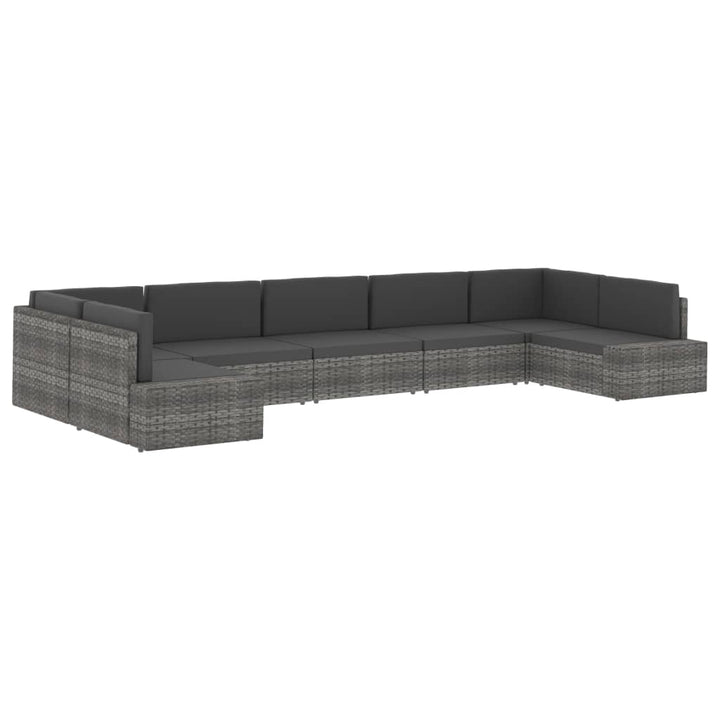hjørnedel til sofa med højre armlæn polyrattan sort