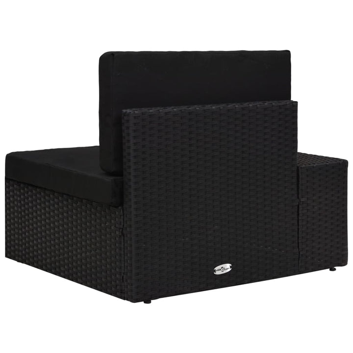 hjørnedel til sofa med højre armlæn polyrattan sort