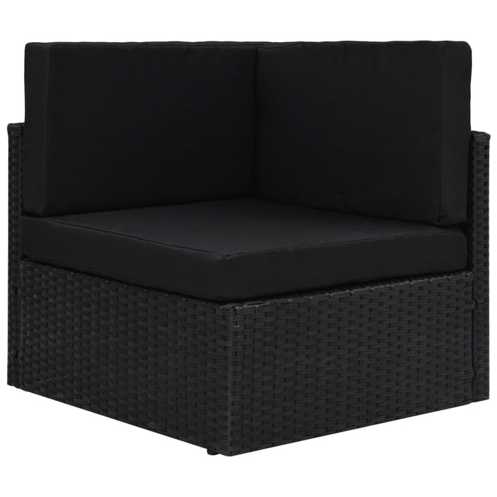 hjørnedel til sofa polyrattan sort