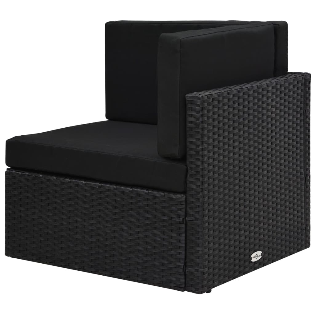 hjørnedel til sofa polyrattan sort