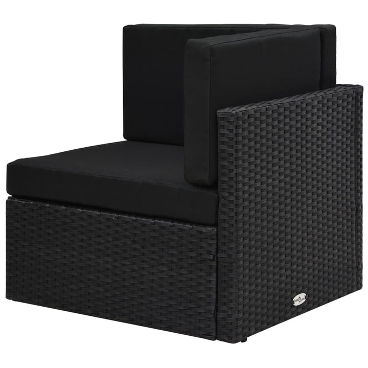 hjørnedel til sofa polyrattan sort