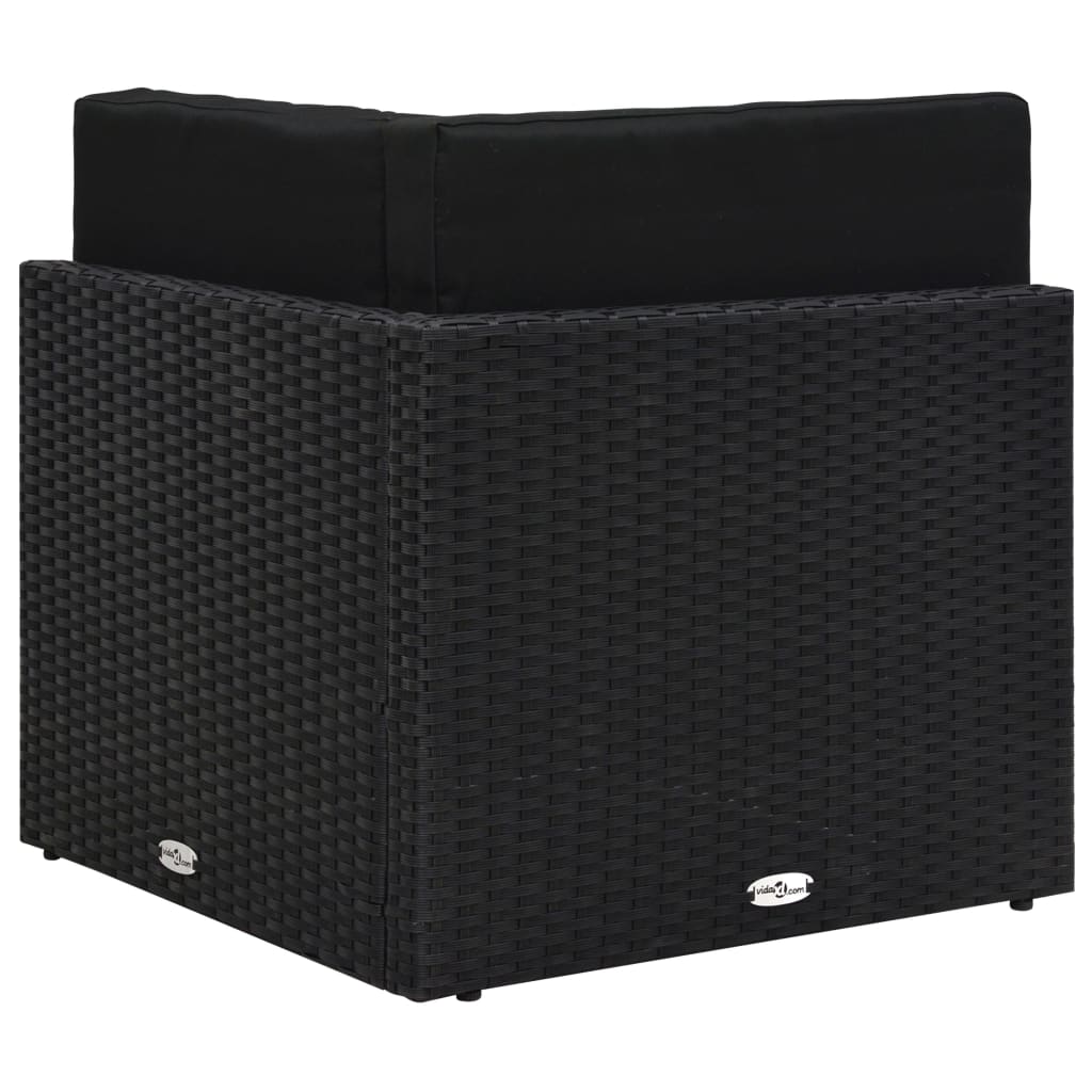 hjørnedel til sofa polyrattan sort