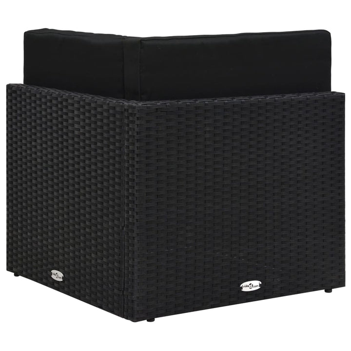 hjørnedel til sofa polyrattan sort
