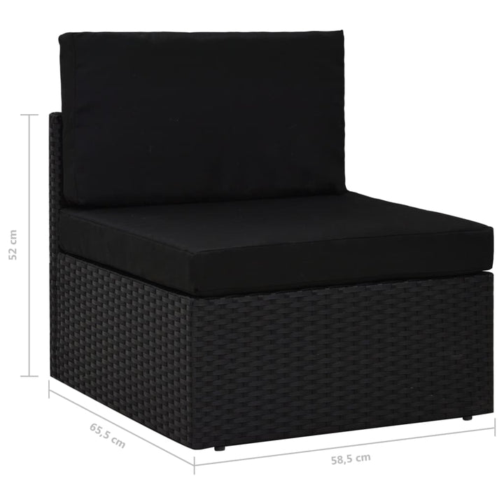 loungesæt til haven 2 dele polyrattan sort