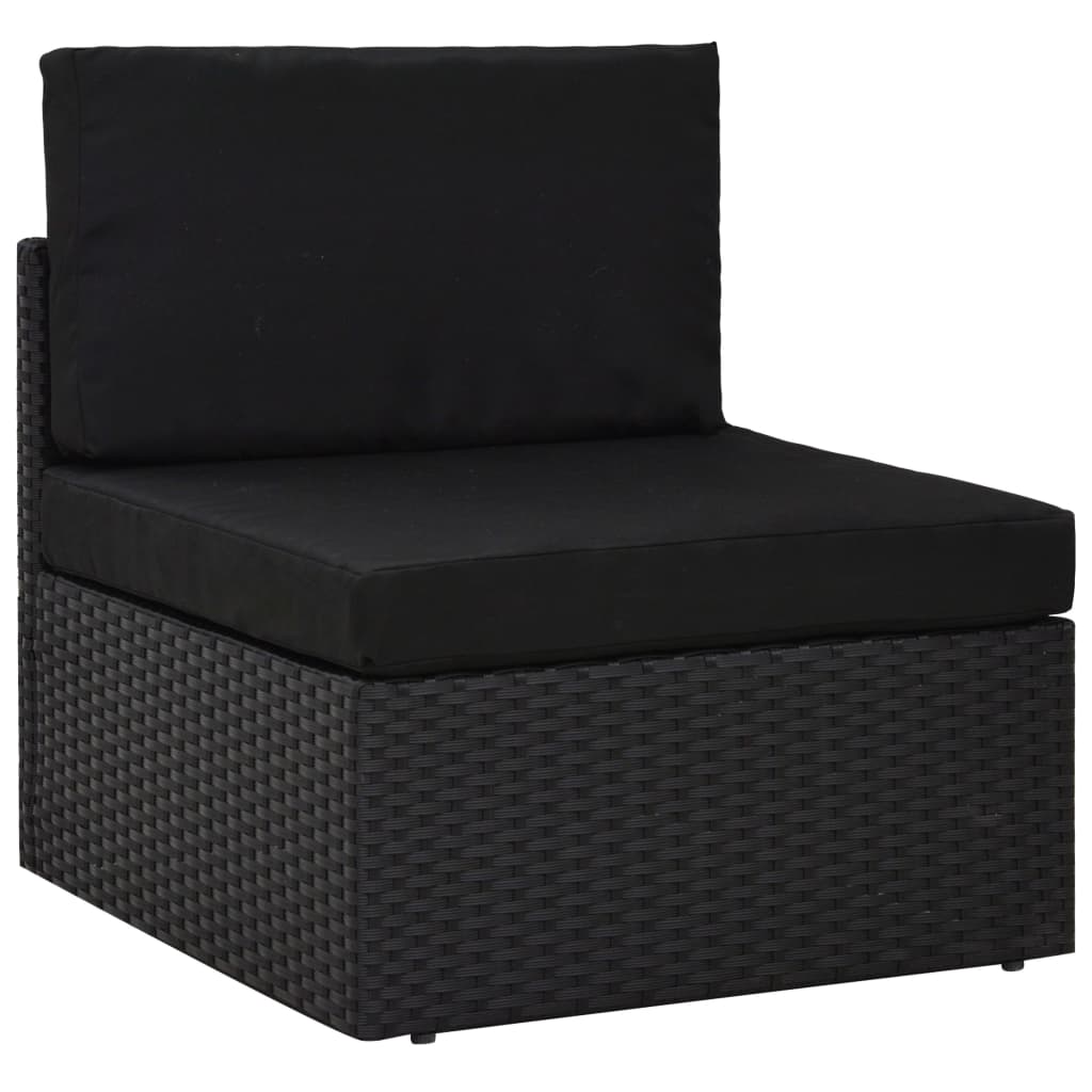 loungesæt til haven 2 dele polyrattan sort
