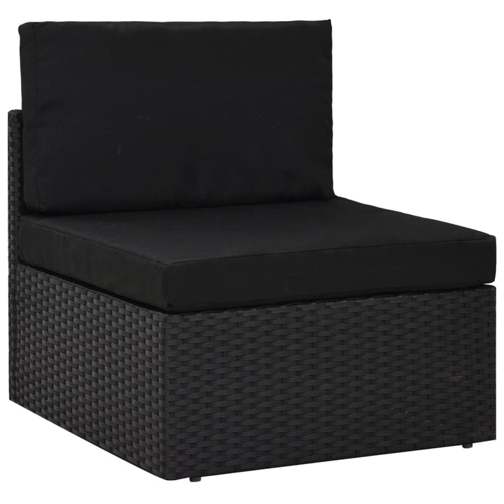 loungesæt til haven 2 dele polyrattan sort