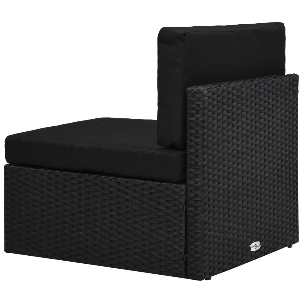 loungesæt til haven 2 dele polyrattan sort