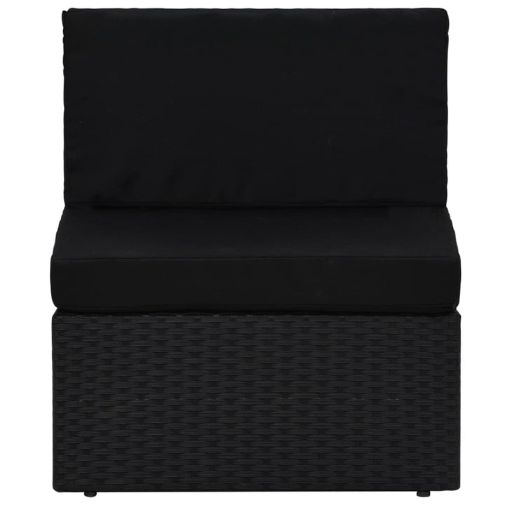 2-personers sofa modulær polyrattan sort