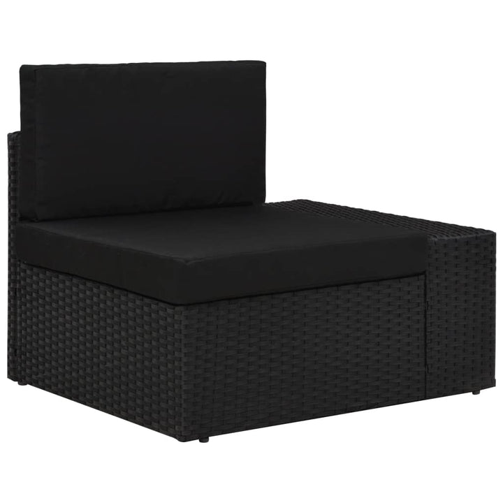 loungesæt til haven 3 dele polyrattan sort