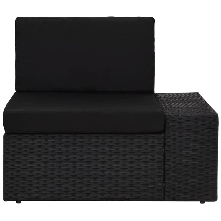 loungesæt til haven 3 dele polyrattan sort