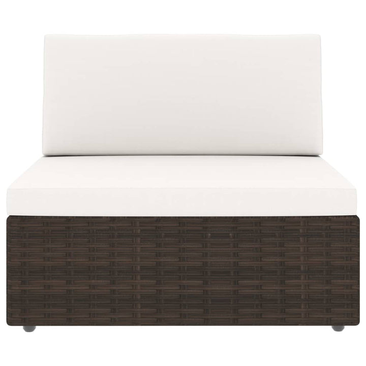 2-personers sofa modulær polyrattan brun