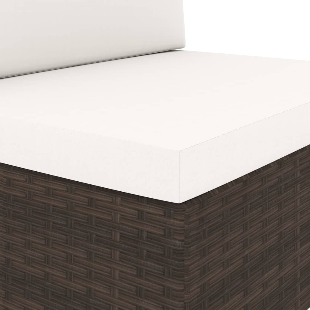 2-personers sofa modulær polyrattan brun