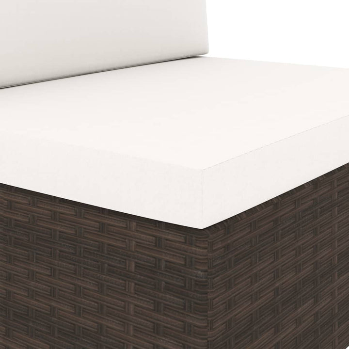 2-personers sofa modulær polyrattan brun