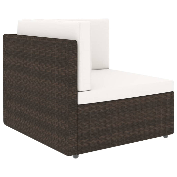 2-personers sofa modulær polyrattan brun