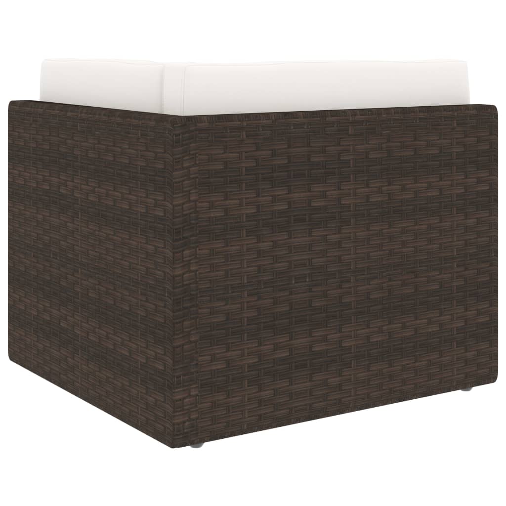 2-personers sofa modulær polyrattan brun